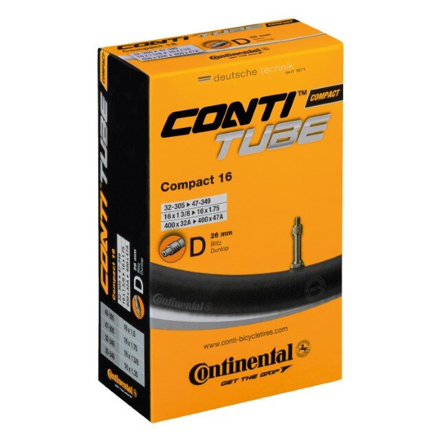 Continental - Schlauch Conti Compact 16 16x1 1/4-1.75Zoll 32/47-305/349 DV