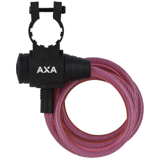 Spiralkabelschloss AXA Zipp 120 Länge 120cm Ø8mm pink