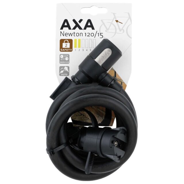 Spiralkabelschloss AXA Newton 120 Länge 120cm Ø15mm schwarz