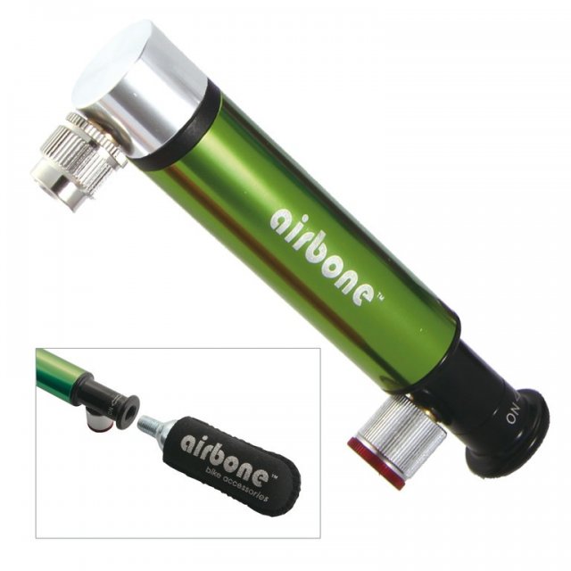 Airbone Minipumpe Airbone ZT-724 Dual Co² AV, 130mm, grün, inkl. Halter