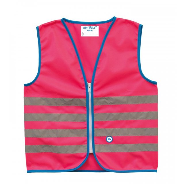 Wowow - Sicherheitsweste Wowow Fun Jacket für Kinder pink mit Refl.-StreifenGr.S