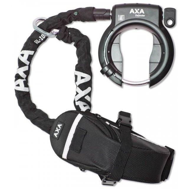 AXA - Rahmenschloss Axa Defender mit RL 100 Einsteckkette+ Outdoor Tasche auf Karte