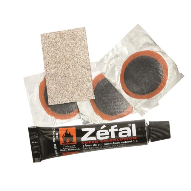Zefal - Reparatur-Set Tubless Zefal 3 Flicken + 5g Lösungsmittel+ Sandpapier