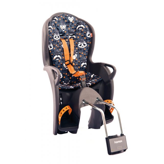 Hamax - Kindersitz Hamax Kiss grau/orange mit Muster, Bef. Rahmenrohr