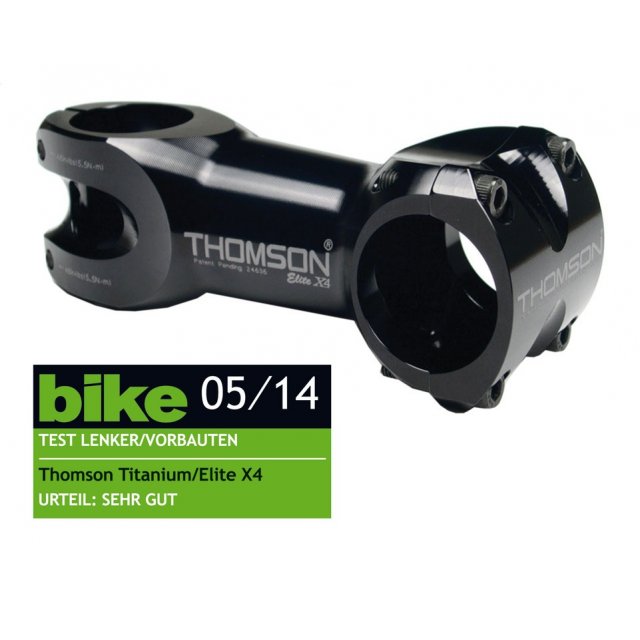 Thomson - A-Head Vorbau Thomson Elite X4 schwarz 1.5Zollx 0° x 45mm x 31,8mm Lenkerkl.
