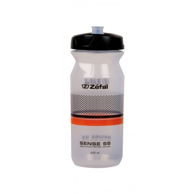 Zefal - Trinkflasche Zefal Sense M65 650ml/22oz Höhe 193mm transp.(sw/orange)