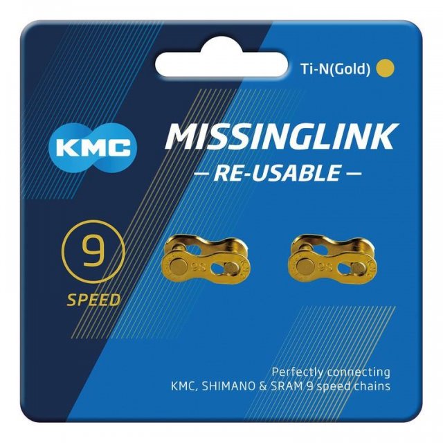 KMC - Missinglink KMC 9R Ti-N Gold 2 Stück f. Ketten 6,6mm,9-fach C09GR0000