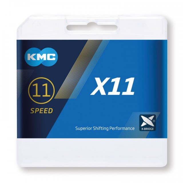 KMC - Schaltungskette KMC X11 silber/schwarz 1/2Zoll x 11/128Zoll, 114 Glieder,5,65mm,11-f.