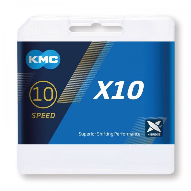 KMC - Schaltungskette KMC X10 silber/schwarz 1/2Zoll x 11/128Zoll, 114 Glieder,5,88mm,10-f-