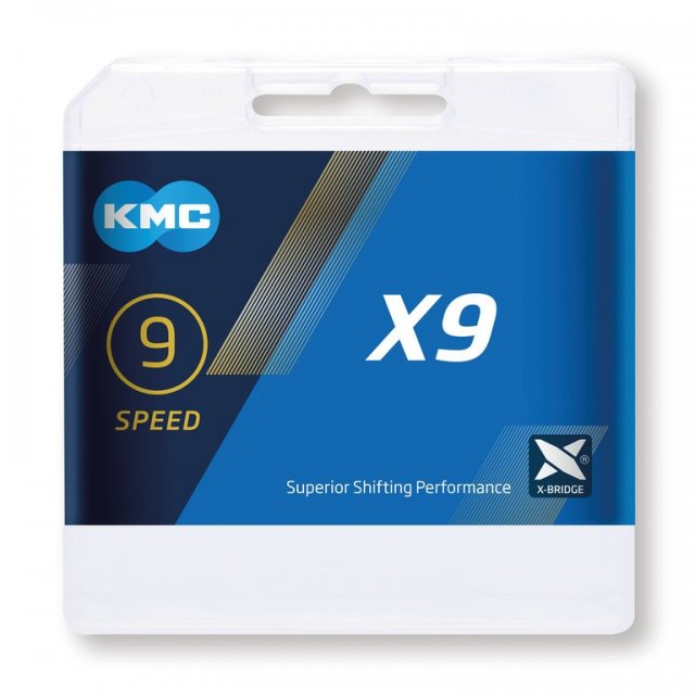 KMC - Schaltungskette KMC X9SL Silber 1/2Zoll x 11/128Zoll, 114 Glieder,6,6mm,9-fach