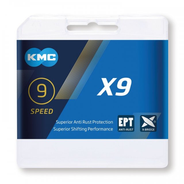 KMC - Schaltungskette KMC X9 EPT 1/2Zoll x 11/128Zoll, 114 Glieder,6,6mm,9-fach