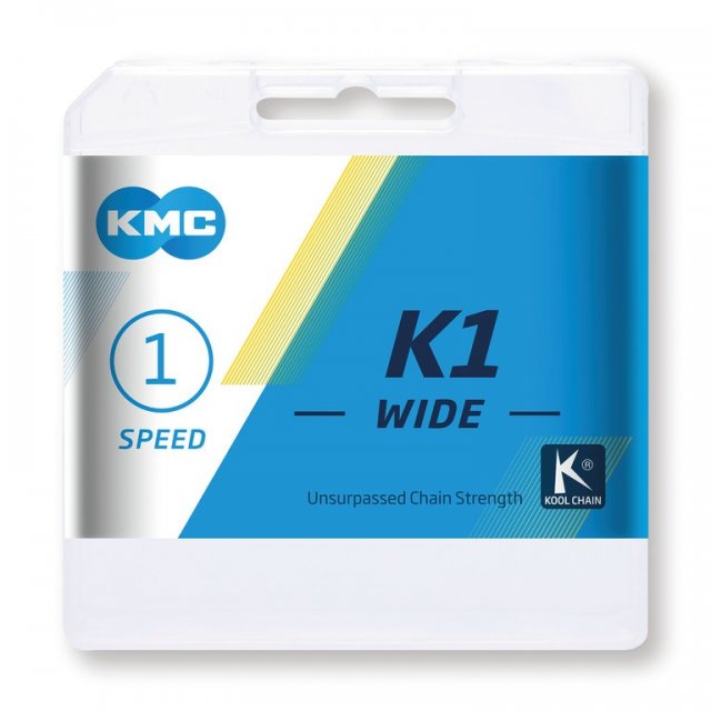 KMC - Kette KMC K1 Wide Silber/Schwarz 1/2 x 1/8Zoll,112 Glieder,9,4mm