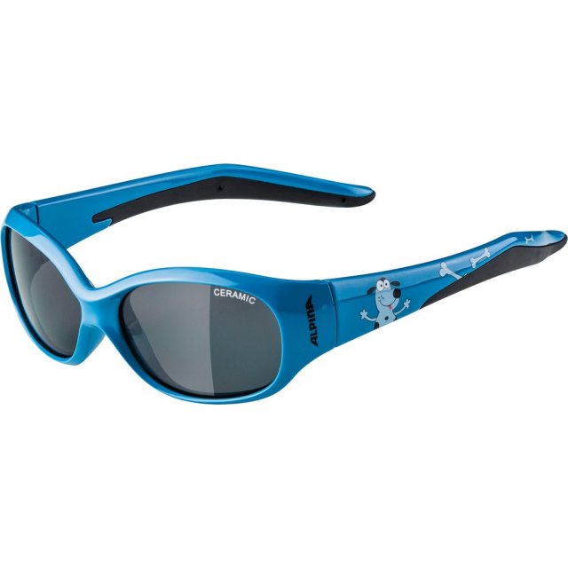 Alpina - Sonnenbrille Alpina Flexxy Kids Rahmen blau hund Glas schwarz  S3