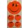 Import - Reflexaufkleber-Set Smily selbstklebend orange, 1x Ø 5cm, 4x Ø 2,5cm