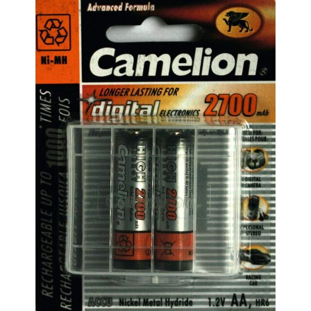 Markenbatterien - Akku Camelion Mignon 2700mAh NiMH, 1,2V, AA