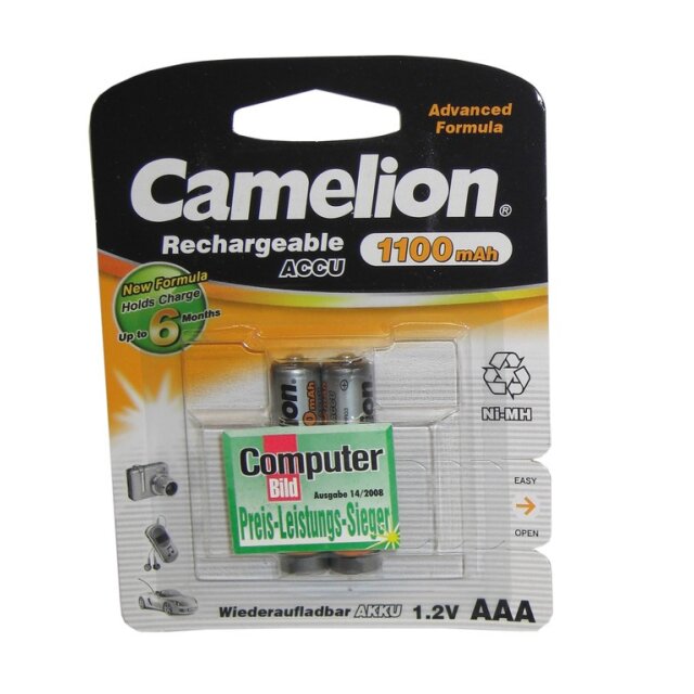 Markenbatterien - Akku Camelion Micro 1100mAh NiMH, 1,2V, AAA