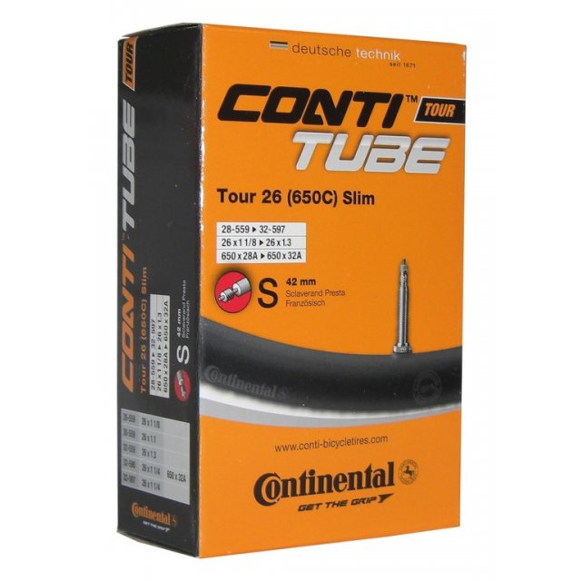 Continental - Schlauch Conti Tour 26 slim 26x1 / 1 1/4Zoll 28/32-559/597 SV 42mm