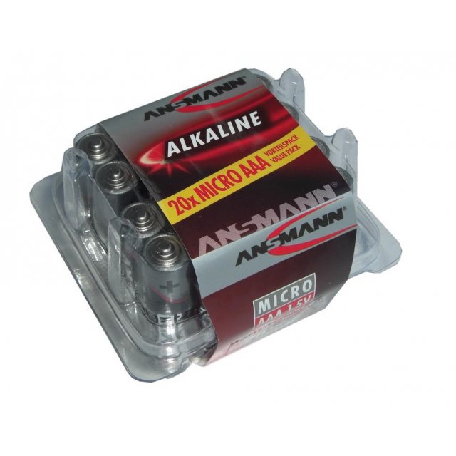 Markenbatterien - Batterie Ansmann Alkaline Micro LR 03 1,5 V, 1 x = 1 Box mit 20 Stück!